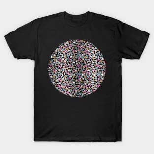 Colourful gradient unique flowers leopard stripes abstract modern 235 Pattern T-Shirt